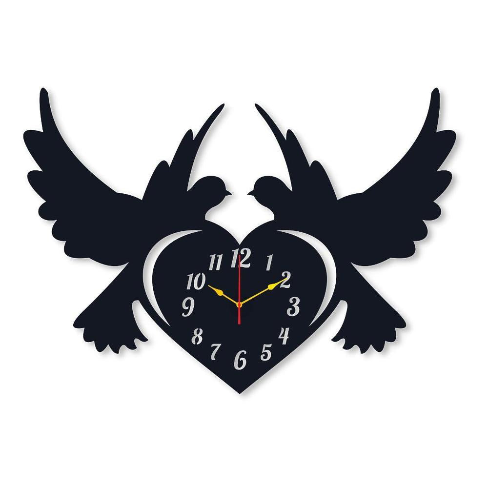 Pigeon Heart Wooden Wall Clock