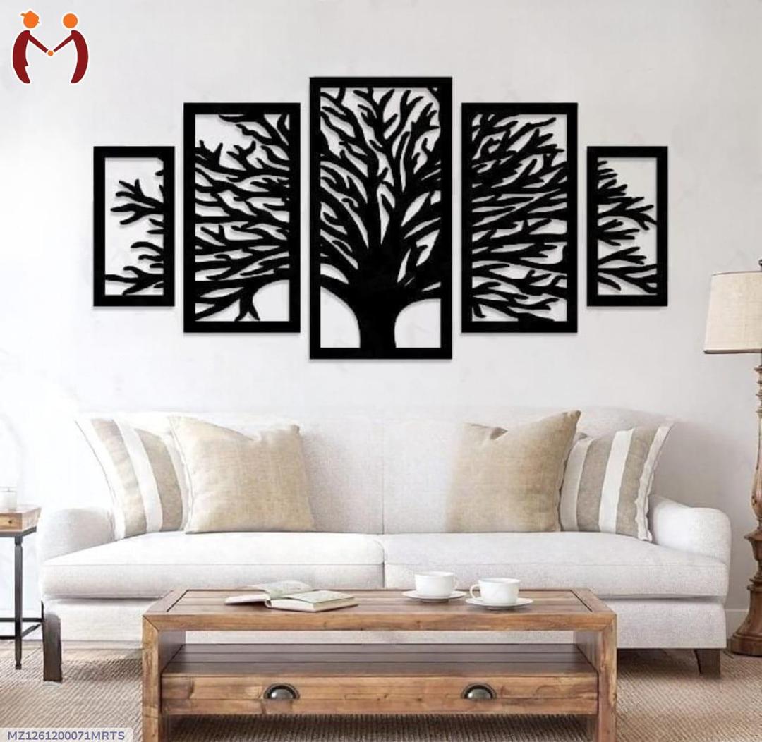 Black Tree Wall Art Set for Living Room Modern Decor