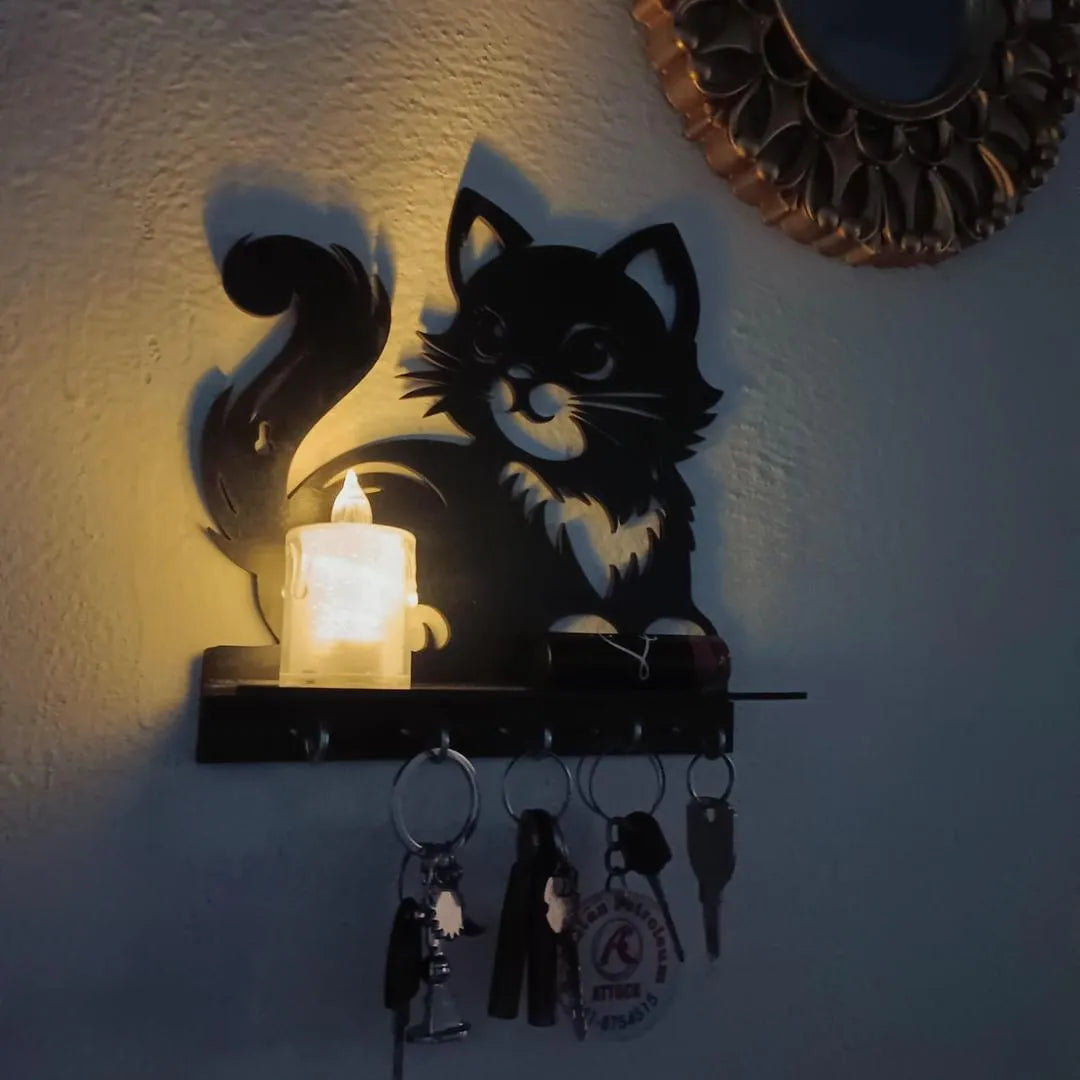 Cat Key Holder Calligraphy wall Art