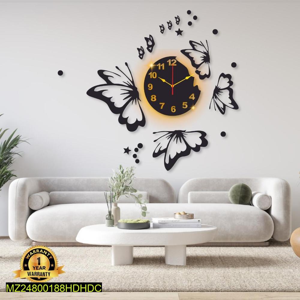 Butterfly Wooden Wall Clock