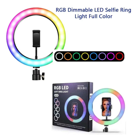 MJ26 RGB LED Ring Light 26cm | Tripod & Phone Holder