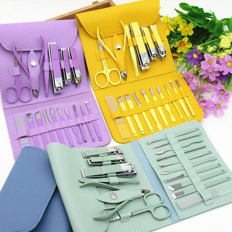 16-Piece Manicure & Pedicure Set | Stainless Steel Grooming Kit