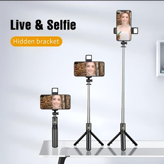R1s Selfie Stick Tripod | Bluetooth Phone Tripod with LED Light