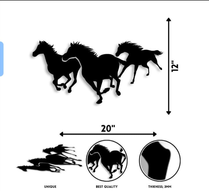 Fredom Horse Calligraphy wall Art