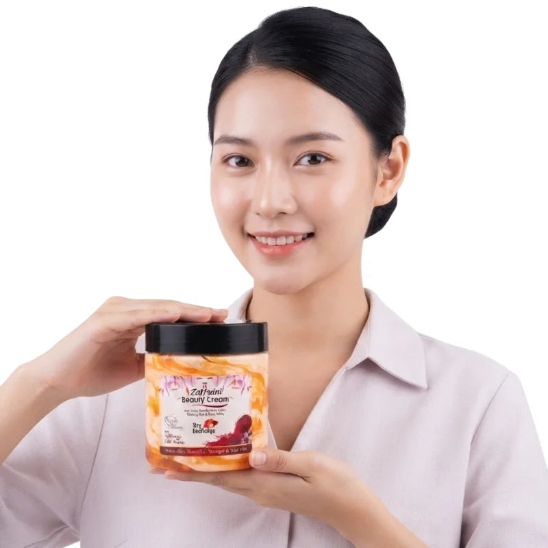 Zafrani Skin Brightening & Moisturizing Cream | Saffron-Infused Deep Hydration Cream | For Face & Body | 500ml