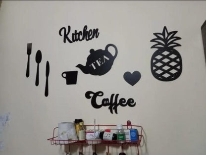 Modern Wooden Wall Art Set for Kitchen Decor