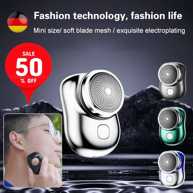 Mini Electric Razor for Men | Portable USB Rechargeable Shaver | Compact Travel Beard Trimmer with One-Touch Use