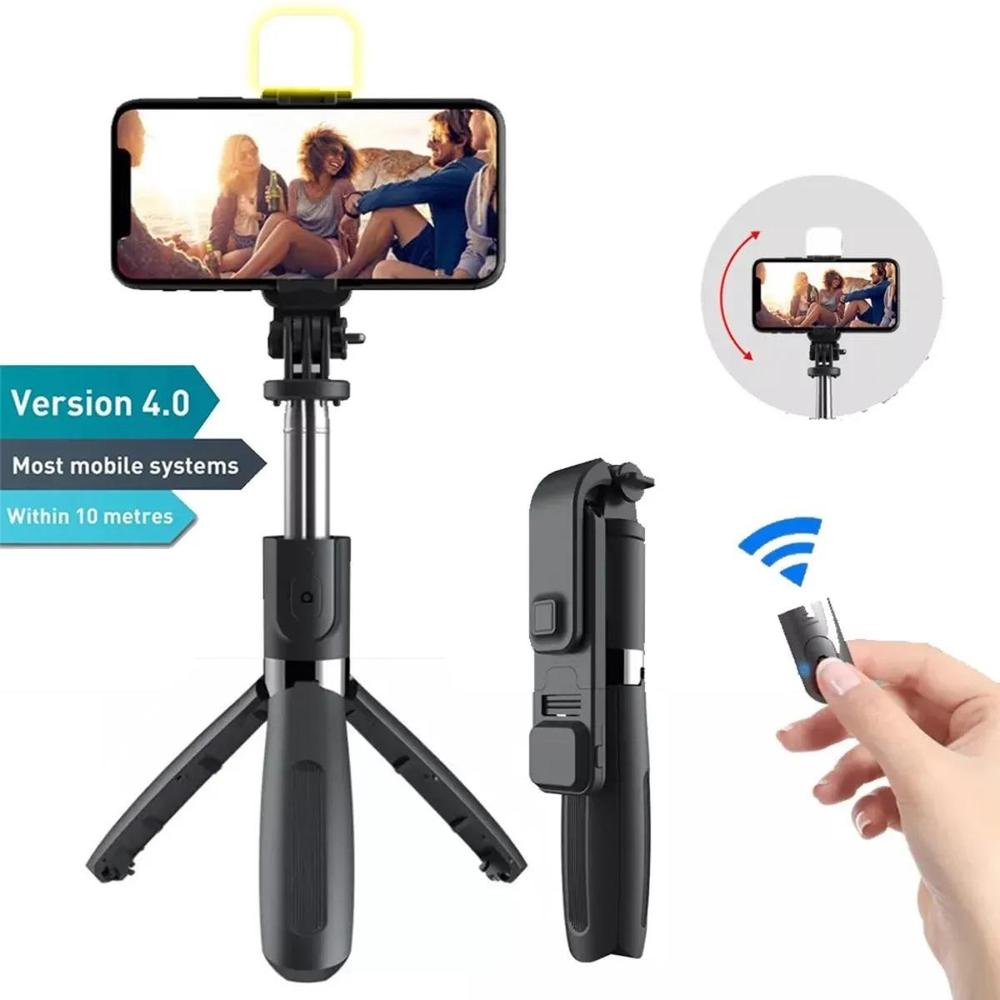 Foldable Selfie Stick with LED Light & Bluetooth
