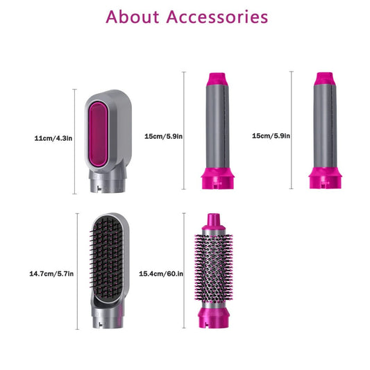 5-in-1 Hair Dryer Brush | Straightener, Curler & Volumizer