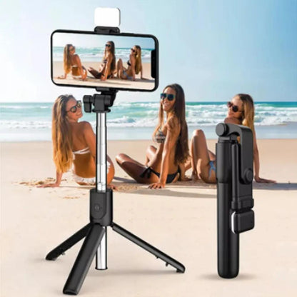 Foldable Selfie Stick with LED Light & Bluetooth
