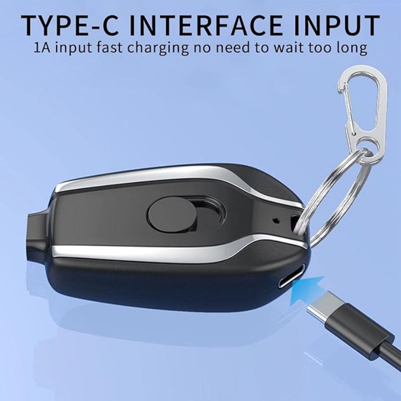 1500mAh Mini Keychain Power Bank | Type-C Charger Pakistan
