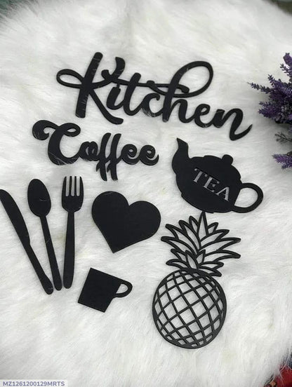 Modern Wooden Wall Art Set for Kitchen Decor