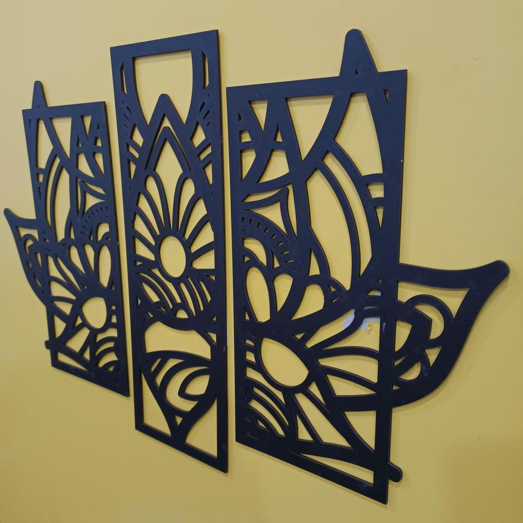 Laser Cut Lotus Wall Art Set for Home Decor