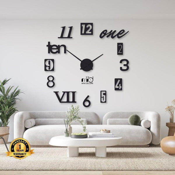 Arabic Numbers Wooden Wall Clock