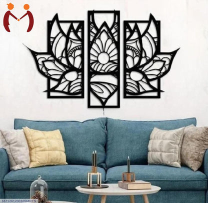 Laser Cut Lotus Wall Art Set for Home Decor