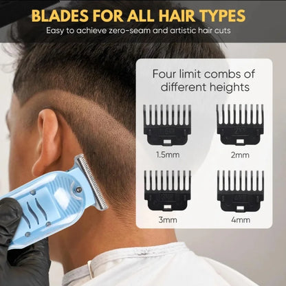 Transparent LCD Electric Hair Trimmer | USB Rechargeable | Professional Grooming