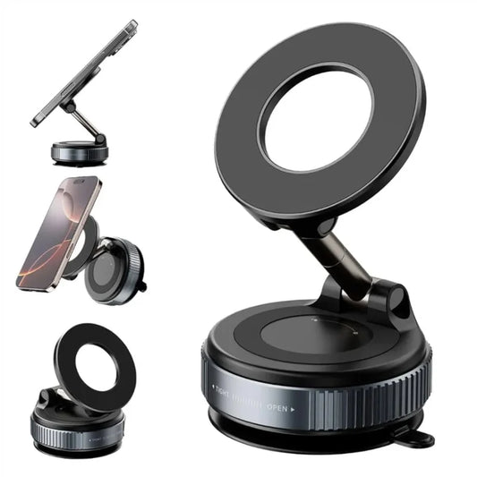 Foldable Magnetic Car Phone Holder | 360° Suction Mount