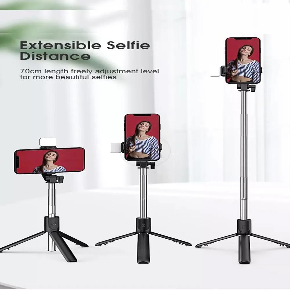 Foldable Selfie Stick with LED Light & Bluetooth