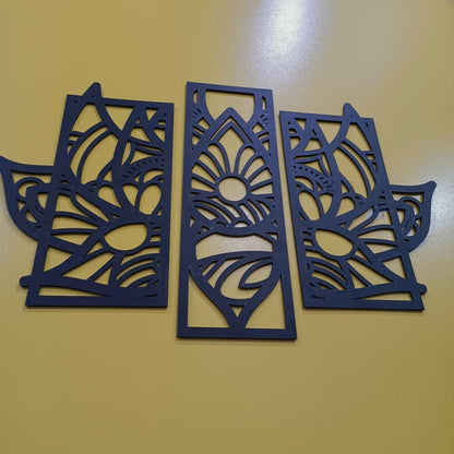 Laser Cut Lotus Wall Art Set for Home Decor