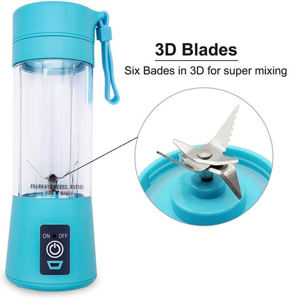Portable USB Juicer Blender | 6-Blade Rechargeable Mixer