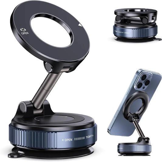 Foldable Magnetic Car Phone Holder | 360° Suction Mount