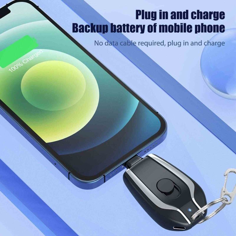 1500mAh Mini Keychain Power Bank | Type-C Charger Pakistan