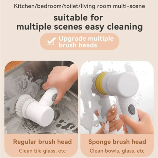 5-in-1 Rechargeable Magic Cleaning Brush | Electric Scrubber