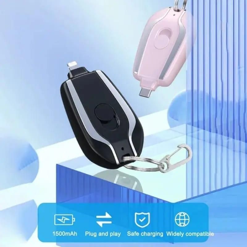 1500mAh Mini Keychain Power Bank | Type-C Charger Pakistan