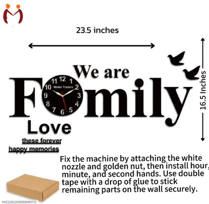 Big Size Wooden Wall Clock 3D Modern Black Pakistan