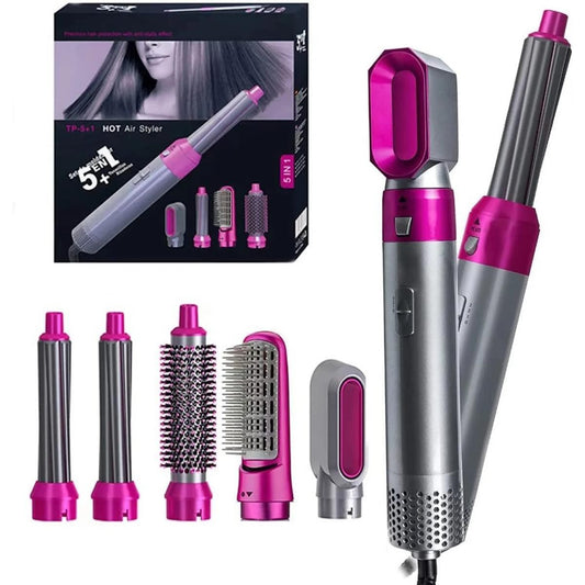 5-in-1 Hair Dryer Brush | Straightener, Curler & Volumizer