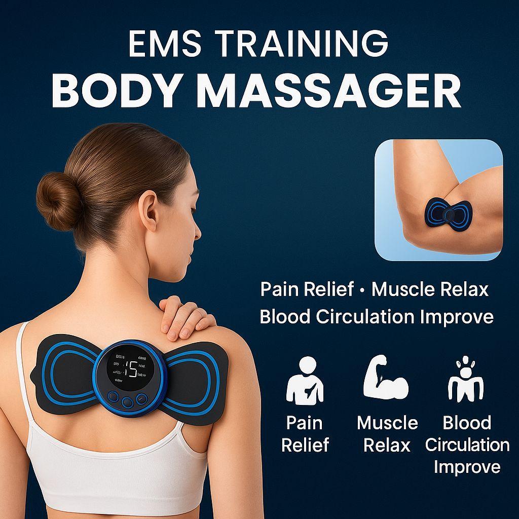 EMS Butterfly Massager Black Portable Rechargeable
