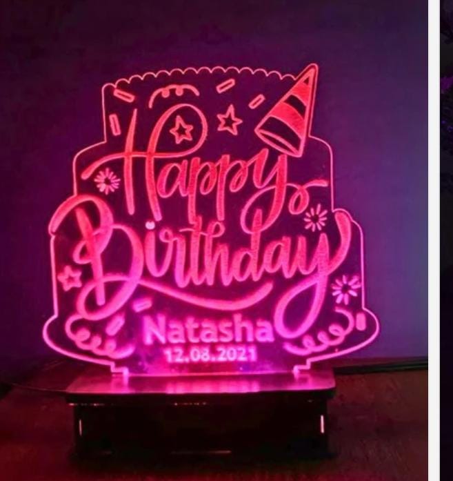Custom Happy Birthday Beautiful Name Style 3D Lamp