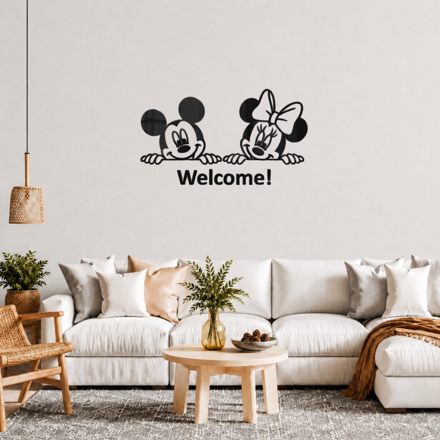 Mickey Minnie Mouse Calligraphy Wall Art