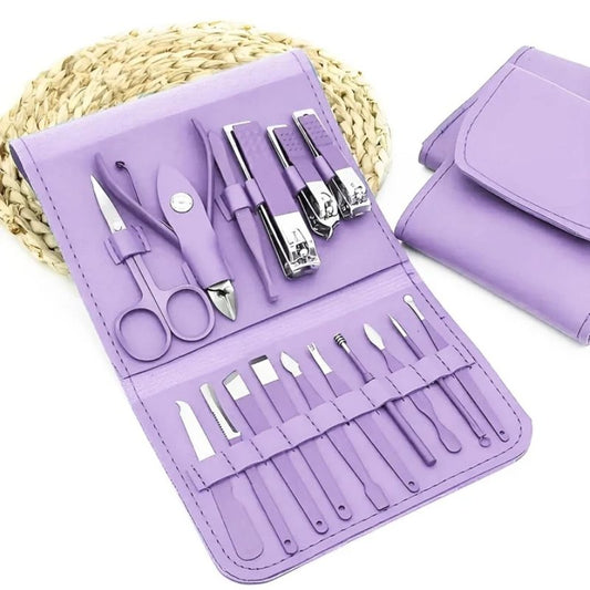 16-Piece Manicure & Pedicure Set | Stainless Steel Grooming Kit