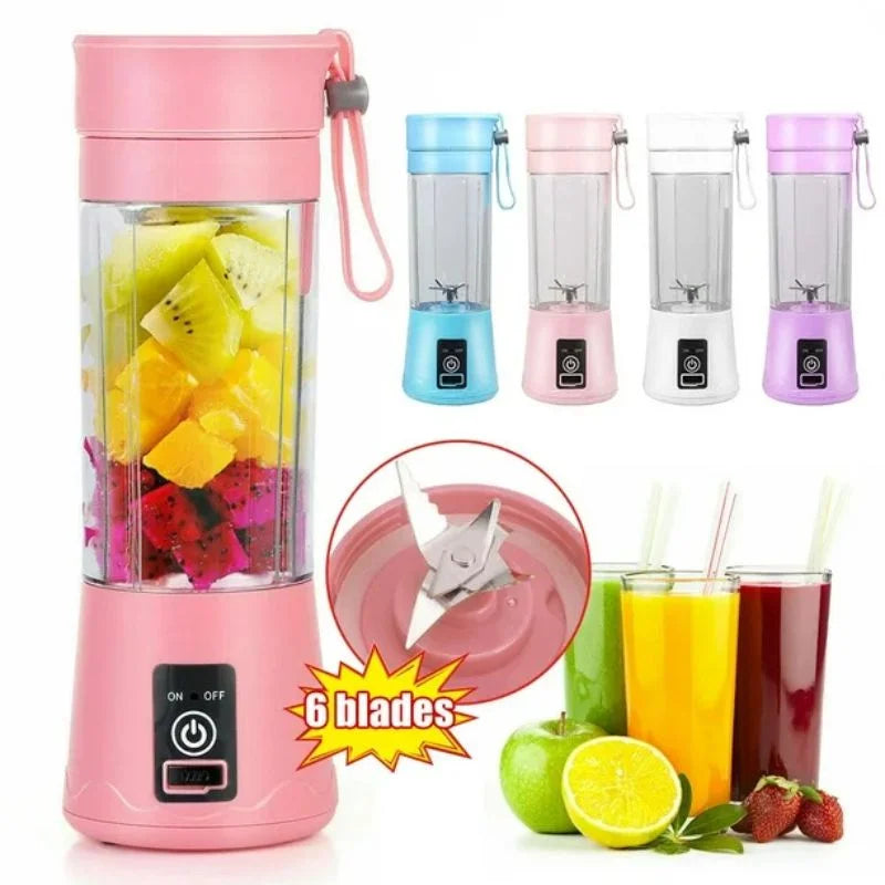 Portable USB Juicer Blender | 6-Blade Rechargeable Mixer