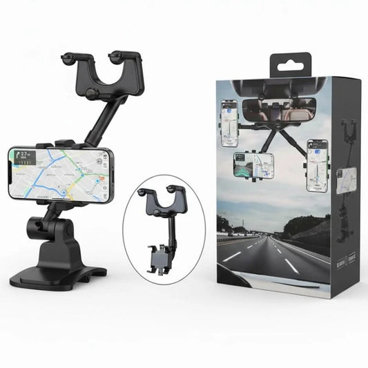 360° Rearview Mirror Phone Holder | Car Mobile Stand