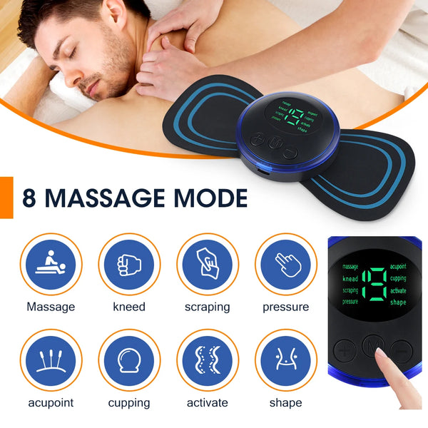 EMS Butterfly Portable Neck Massager | Rechargeable Muscle Stimulator
