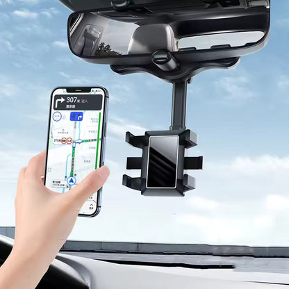360° Rearview Mirror Phone Holder | Car Mobile Stand