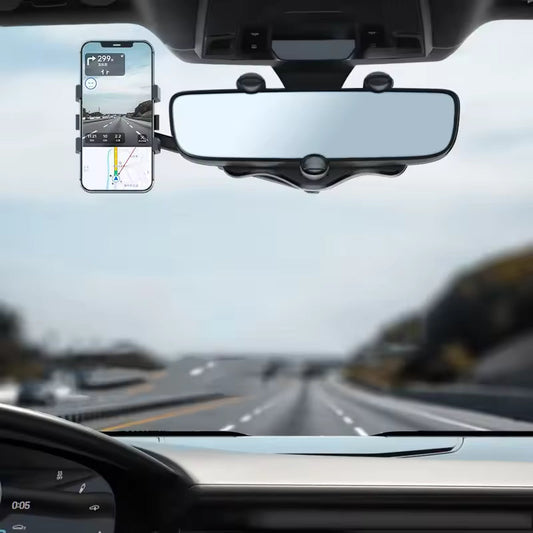 360° Rearview Mirror Phone Holder | Car Mobile Stand