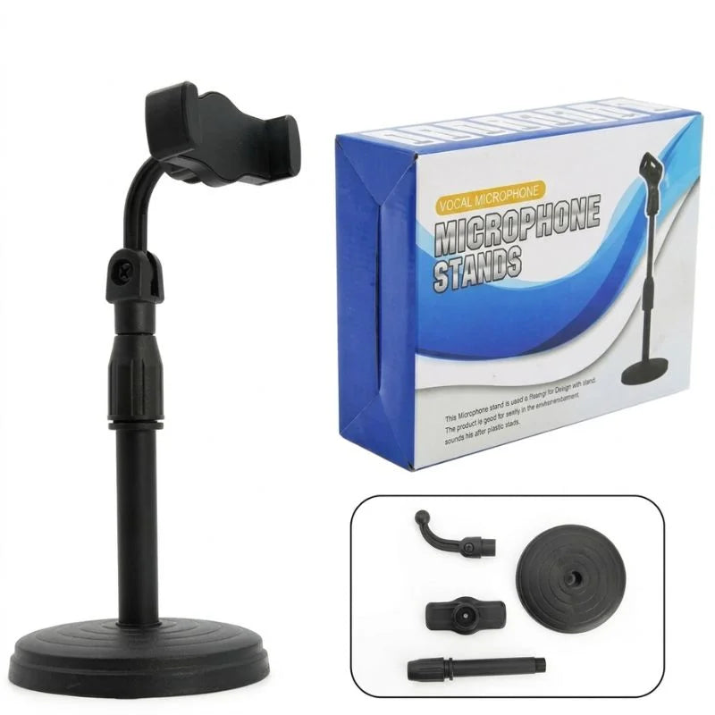 Adjustable Mobile Phone Stand with Flexible Gooseneck Arm | For Recording, Live Streaming & Video Calls | Stable Desk Mount Stand