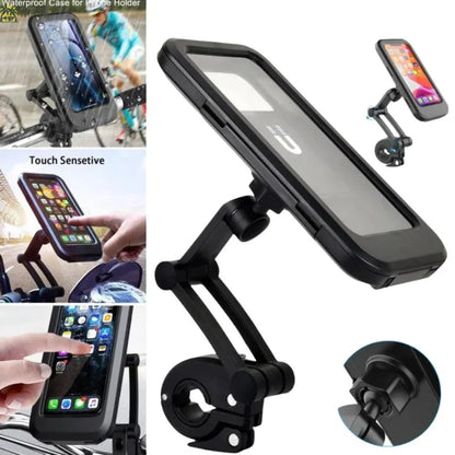Waterproof Bike Phone Holder 360° Rotation | Handlebar Mobile Mount for Bicycle & Motorcycle