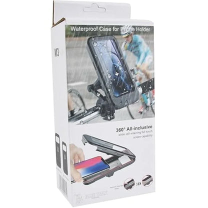 Waterproof Bike Phone Holder 360° Rotation | Handlebar Mobile Mount for Bicycle & Motorcycle