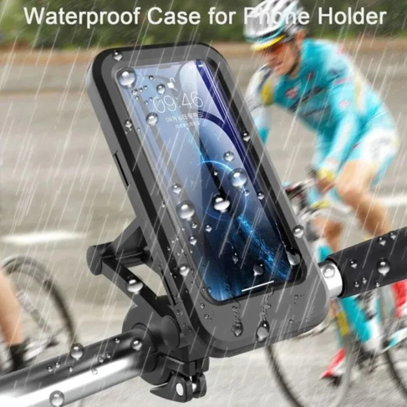 Waterproof Bike Phone Holder 360° Rotation | Handlebar Mobile Mount for Bicycle & Motorcycle