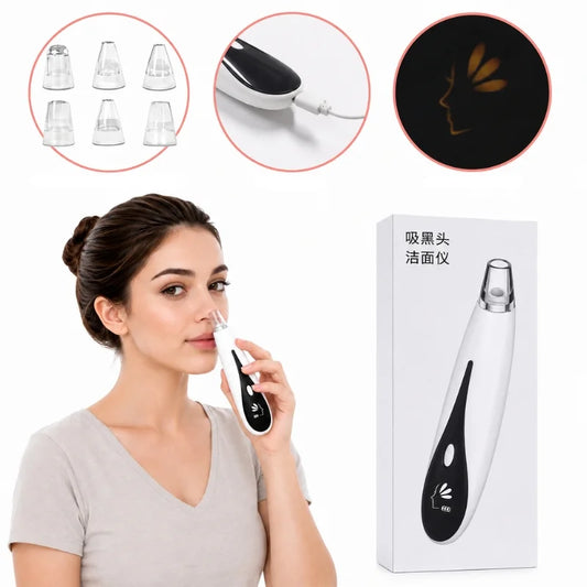 Rechargeable Blackhead Remover Vacuum | 6 Heads Facial Cleaner