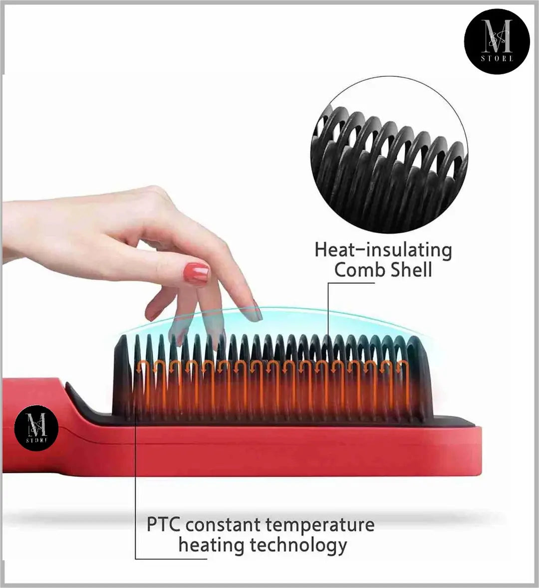 Hair Straightener Brush, Hair Straightening Comb, Electric Hair Straightener, 2 in 1 Hair Straightener brush