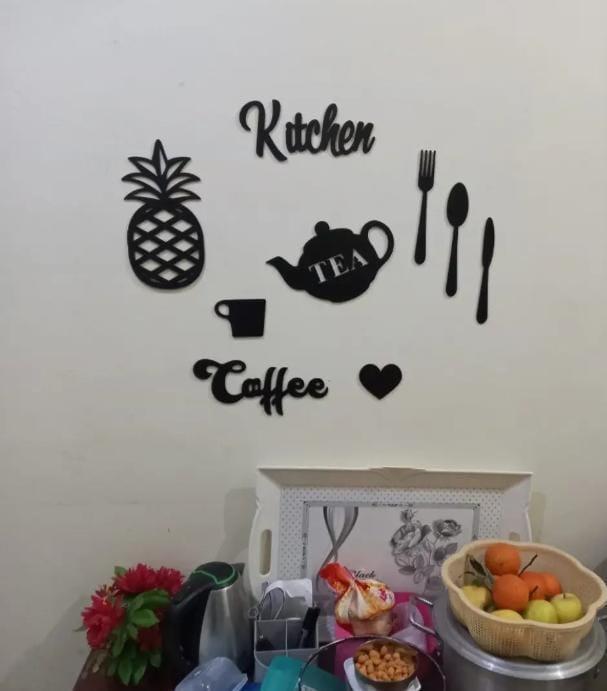 Modern Wooden Wall Art Set for Kitchen Decor
