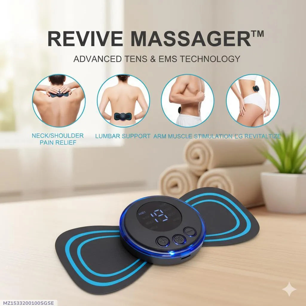 EMS Butterfly Massager Black Portable Rechargeable
