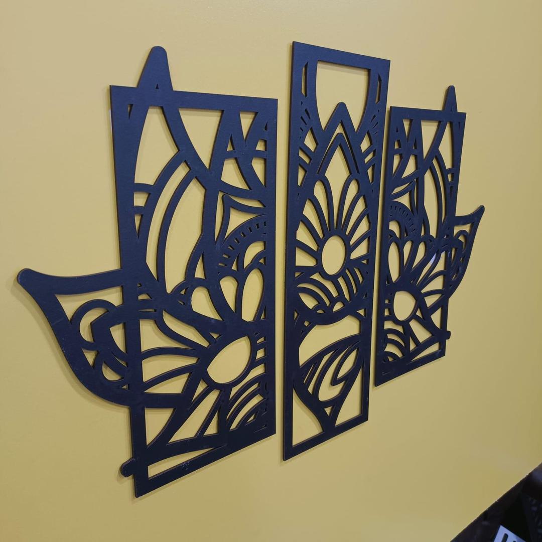 Laser Cut Lotus Wall Art Set for Home Decor