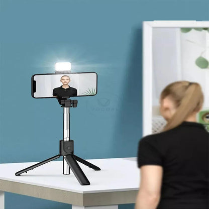 Foldable Selfie Stick with LED Light & Bluetooth