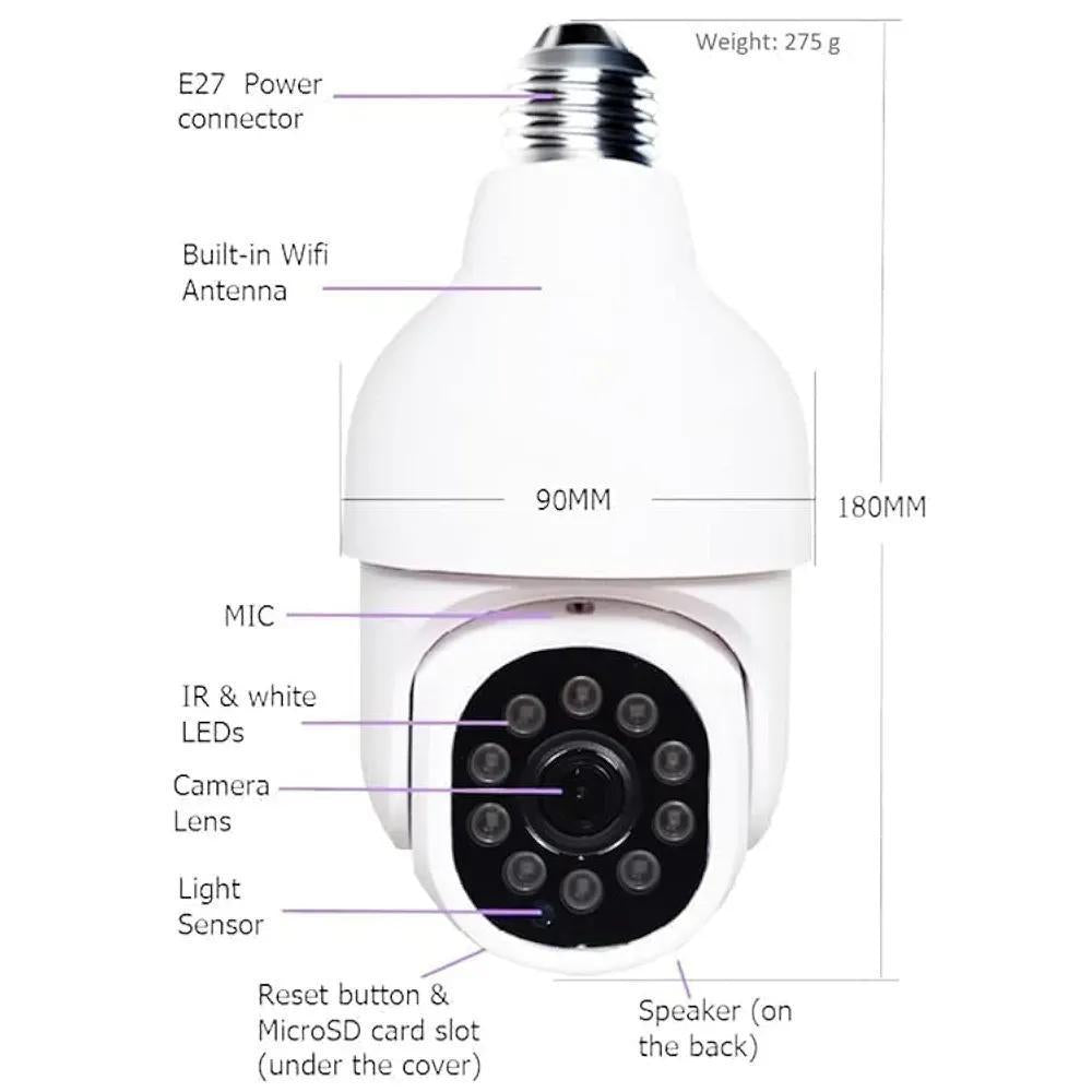 360 View Security Camera 1080P WiFi | Bulb Camera Pakistan